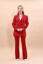 Men's Lapel Collar Blazer Jacket & Spanish-Cut Trousers - Red - 1034530 - 4