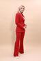 Men's Lapel Single Button Classic Jacket & Flared Trousers-Red - 1025530 - 4