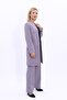 Zero Collar Plain Long Jacket & Wide Leg Trousers-Anthracite - 1005520 - 5