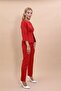Zero Collar Plain Short Jacket & Skinny Leg Pants-Red - 1015510 - 2