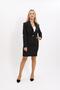 Men's Lapel Single Button Classic Jacket & Slit Straight Slim Skirt-Black - 2