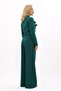 Low Collar Mini Jacket & High Waist Pleated Wide Leg Trousers Set-green - 2