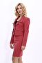 Brick Color Low Collar Mini Jacket - 2