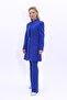 Self-Standing Collar Single Button Long Jacket & Spanish Flare Trousers-Sax - 1074530 - 5