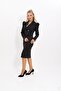 Shirt Collar Short Jacket & Plain Tight Skirt - Black - 1057540 - 2