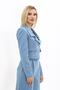 Light Blue Low Collar Mini Jacket - 4