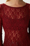 Angel Asymmetrical Burgundy Long Sleeve Lace Top / Blouse - 5