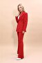 Men's Lapel Single Button Classic Jacket & Flared Trousers-Red - 1025530 - 3