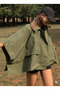 Batwing Sleeve Detail Collared Buttoned Comfortable Fit Oversized Midi Length Trench Coat - 2