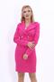 Shirt Collar Kuruvaze Short Jacket-Fuchsia - 5