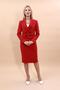 Men's Collared Short Jacket & Plain Tight Skirt - Red - 1048540 - 4
