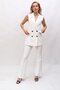 Blazer Vest & Spanish-Cut Trousers-White - 1523530