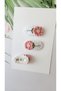 Floral Handmade 2-Piece Snap Buckle Knit Pinterest 100% Cotton Organic Hair Accessory