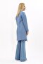 Shawl Collar Long Jacket & Spanish Flare Trousers-Navy - 1001530 - 2
