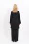 Shawl Collar Long Jacket & Wide Leg Trousers-Black - 1001520 - 4