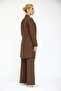 Shawl Collar Long Jacket & Wide Leg Trousers - Chestnut - 1001520 - 4