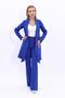 Shawl Collar Long Jacket & Spanish Flare Trousers-Cobalt Blue - 1001530 - 5