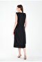 Black Cotton Combed Cotton Long Sleeveless Dress with Astari Inner Lining Jupon - 5