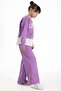 Mor London Written Embroidered Girls' Wide Leg Tracksuit Set 22725 - 4