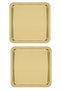 Stainless Steel Gold Color Presentation Tray 21 X21 Cm Tea Coffee Cake Dessert Service Presentation Tray 2 Pieces
