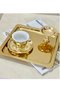 Stainless Steel Gold Color Presentation Tray 21 X21 Cm Tea Coffee Cake Dessert Service Presentation Tray 2 Pieces - 3