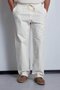 Men's Linen Look Elastic Waist Baggy Trousers Beige - 3