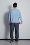 Men's Oversize Polo Neck Contrast Detailed Knitwear Sweater Light Blue - 6