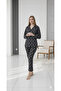 Long Sleeve Buttoned Hearted Combed Cotton Pajama Set - 2