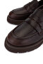 Women's Genuine Leather Brown Loafer Shoes - 3