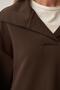 Bitter Brown-Polo Neck Interlock Sweatshirt - 5