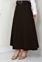 Belted Mevlana Skirt Bitter Brown Hm2370 - 5