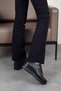 Women's Genuine Leather Accessory Zippered and Lace-Up Comfort Shoes - 4