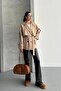 Midi Boy Premium Women's Trench Coat - Tan - 3
