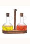 Borosilicate Glass and Bamboo Oil & Vinegar Bowl Set – Set of 2, with Natural Wood Stand, Stylish Design - 6