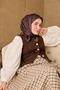 وشاح حرير سورا بلون بني رمادي سادة 90x90