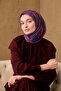 Thin Cotton Soft Scarf Strawberry Red-Sax-Green Patterned Breathable Tok Duruşlu 90X90 - 6