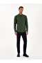 Green Slim Fit Cotton Blend Collar Buttoned Flannel Shirt 50318243-Vr054 - 4