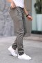 Men's Khaki Slim Fit Stretchy Lycra Dobby Quality Linen Lace-Up Stylish Trousers - 2