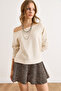 Women's Stone Modal Boat Neck Soft Textured Blouse Blz-19003131 - 4
