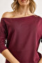 Women's Burgundy Modal Boat Neck Soft Textured Blouse Blz-19003131 - 3