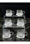 6-Piece Glass Coffee Cup Set – Modern Espresso and Turkish Coffee Cups with Handles - Set of 6 Cups - 6
