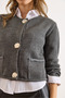 Women's Smoked Open Knit Pocketed Buttoned Thick Knitwear Jacket Ckt-19000480 - 4