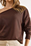 Women's Bitter Brown Modal Boat Neck Soft Textured Blouse Blz-19003131 - 5