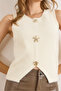 Women's Ecru Button Detailed Asymmetrical Crop Beard Blouse Blz-19003134 - 5