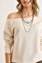 Women's Stone Modal Boat Neck Soft Textured Blouse Blz-19003131 - 3