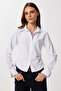 Side Gathered Woven Shirt Ldz0052 White - 2