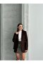 Women's Dabıl Fabric Single Button Blazer Jacket with Side Tie Detail - 3