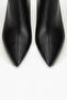Women's Black Leather Pointed Toe Thin Heeled Boots - 4