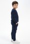 Seasonal Wrinkled Fabric Boys' Tracksuit Set with Pocket Detail - 4