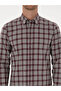 Burgundy Slim Fit 100% Cotton Checkered Shirt 50311627-Vr014 - 6